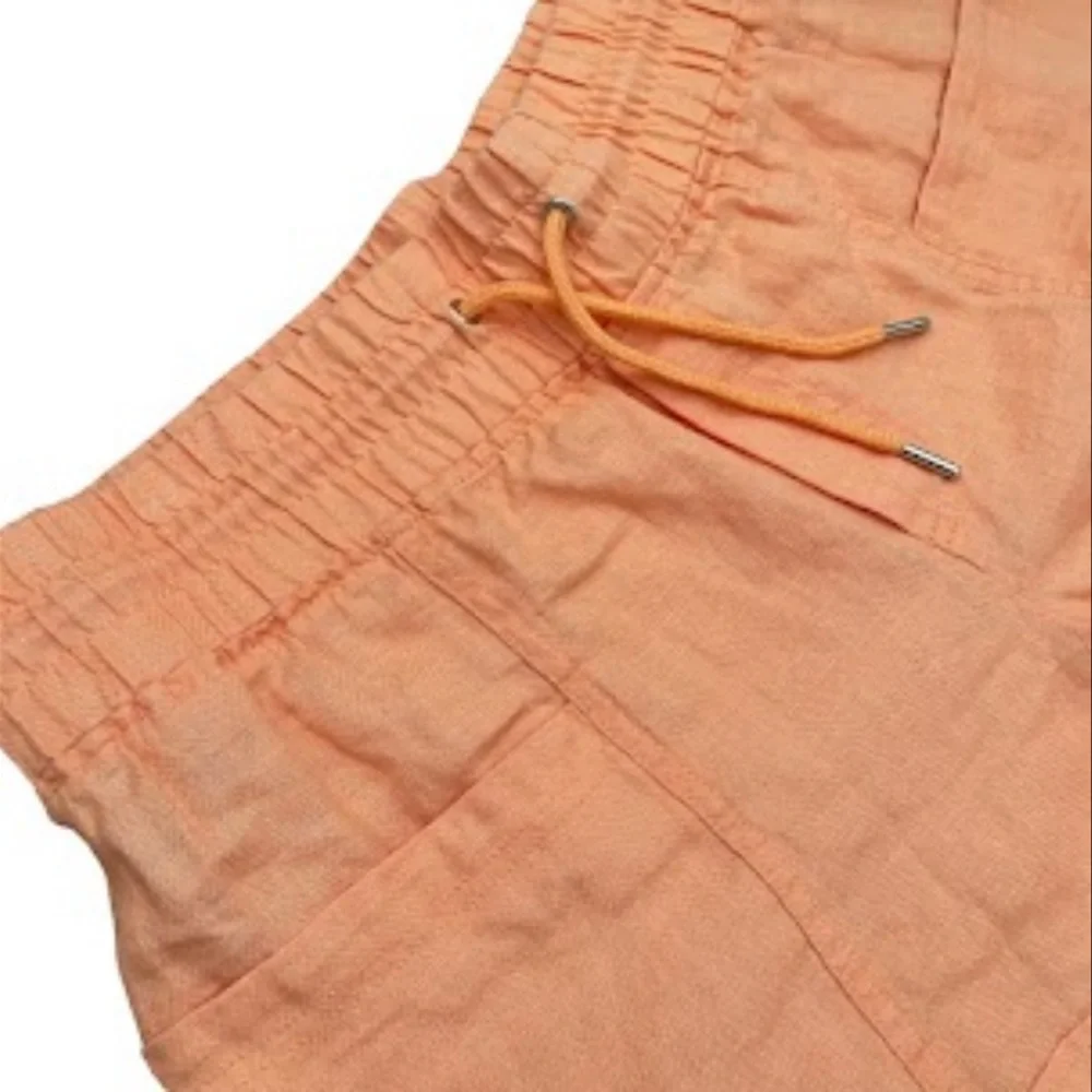 NWT Athleta Cabo 4" Linen Drawstring Shorts Cactus Peach 14 - Picture 6 of 11